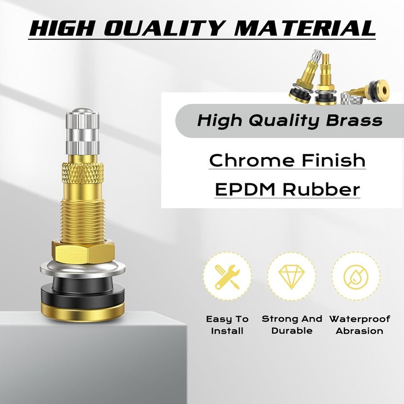 Dueilgo 10PCS TR618A Tractor Tire Valve Stems, Tubeless Air Liquid Agriculture Valve Stems for Tubeless Tires, Industrial, Agricultural Wheels, Tractors, Graders - Image 4